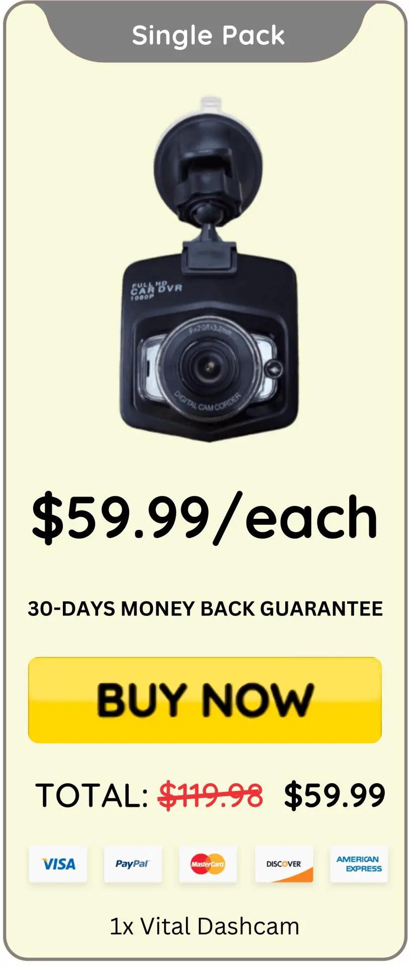 Vital Dashcam Price